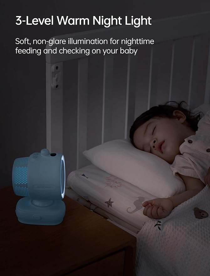 JISULIFE Chic Stroller Fan 2026-Baby Cool Helper: Smart 120° Auto Oscillation with 100 Speeds, 21H Super-Long Battery, Portable Baby Fan for Crib, Stroller & Bedroom, Gift for Moms-Blue(Clip)