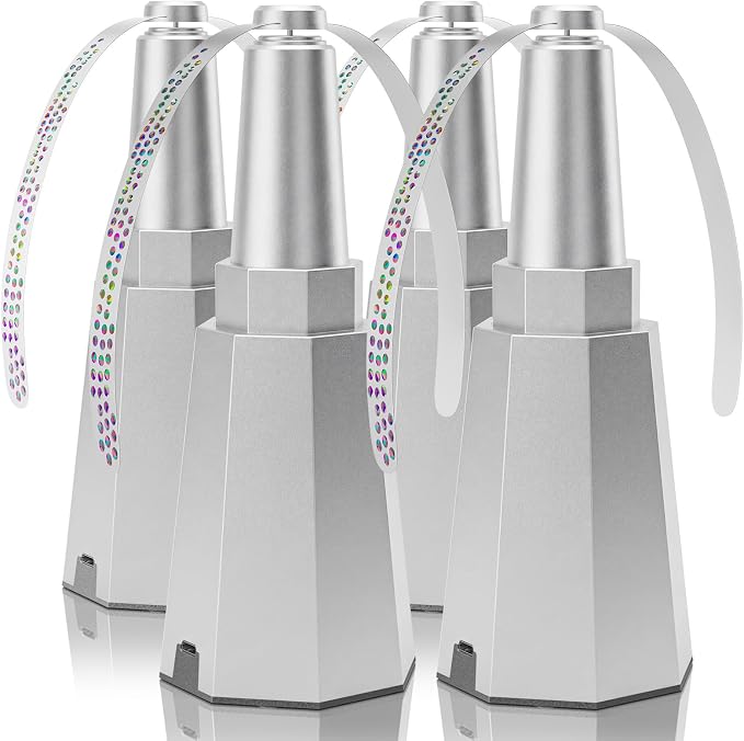 4-Pack Rechargeable Fly Fans for Tables Up to 10-Hour Working Time, Indoor Outdoor Mute Food Fans to Keep Flies Away, Retractable Table Fans with Hook for Home Restaurant Party Picnic Patio, Silver
