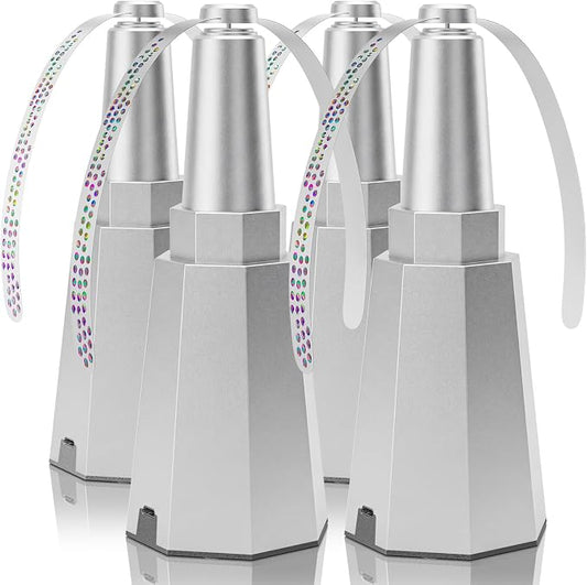 4-Pack Rechargeable Fly Fans for Tables Up to 10-Hour Working Time, Indoor Outdoor Mute Food Fans to Keep Flies Away, Retractable Table Fans with Hook for Home Restaurant Party Picnic Patio, Silver
