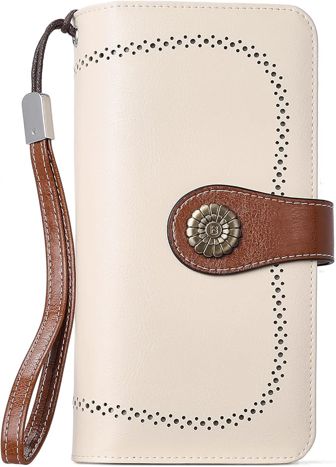 BOSTANTEN Leather Wallet for Women RFID Blocking Zip Around Credit Cards Holder Phone Clutch