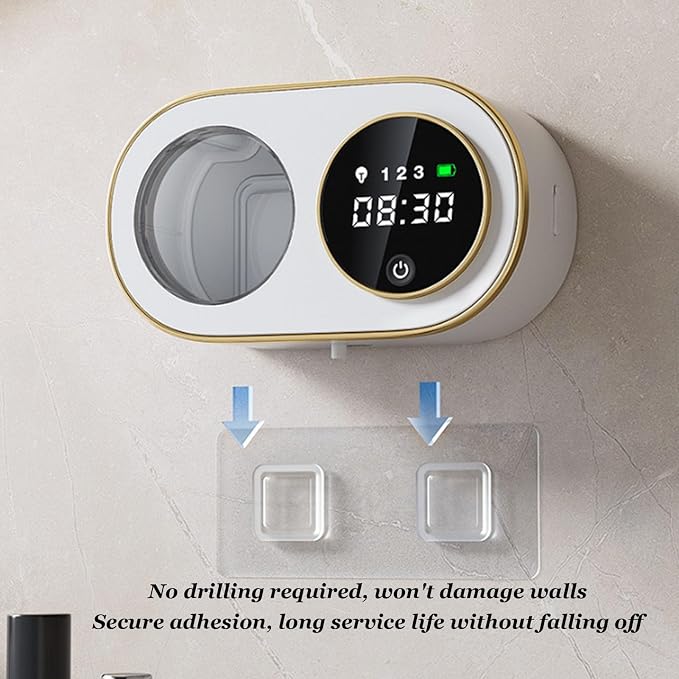 Zunate Automatic Foaming Hand Soap Dispenser, 320ml Wall Mount Rechargeable Touchless Liquid Soap Dispenser with Smart Sensor for Bathroom Kitchen Hotel (White)