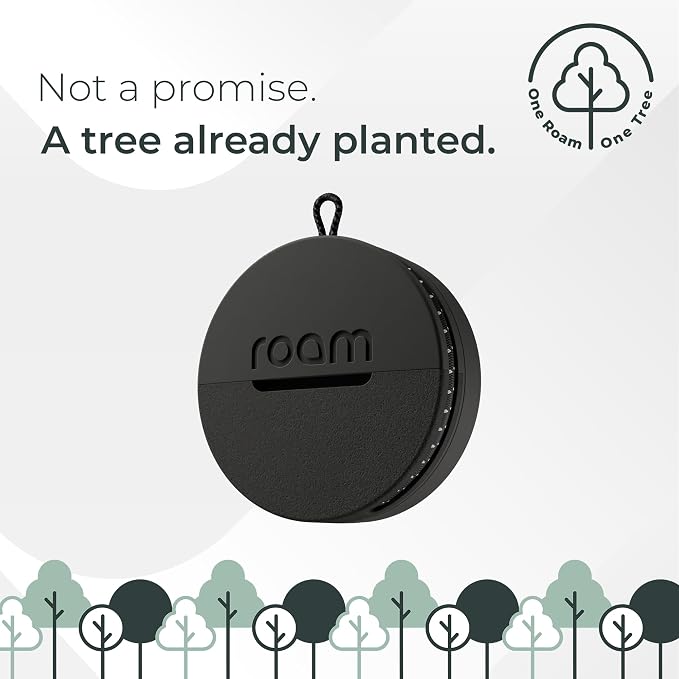 ROAM SMART TRACKER - Bluetooth Tracker & Item Locator for Keys, Wallet, Luggage, Kid & Pet Gear, (iOS, Android Compatible), No App or Subscription, Fast Setup, Waterproof | 2-Pack, Black & Blue