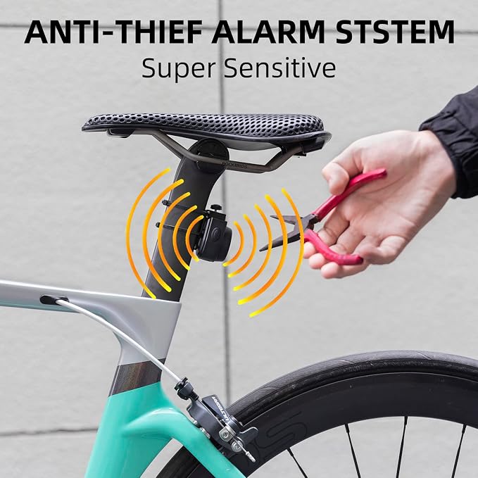ROCKBROS 115dB Bike Alarm Vibration Motion Sensor Waterproof Motorcycle Alarm