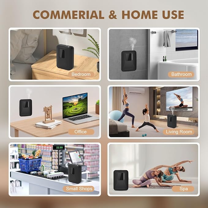 Smart Bluetooth Scent Air Machine for Home, 1000 Sq.Ft Waterless Oil Diffuser with Cold Air Diffusion Tech, Fragrance Diffuser for Essential Oils for Small Room, Office, Hotel, Spa