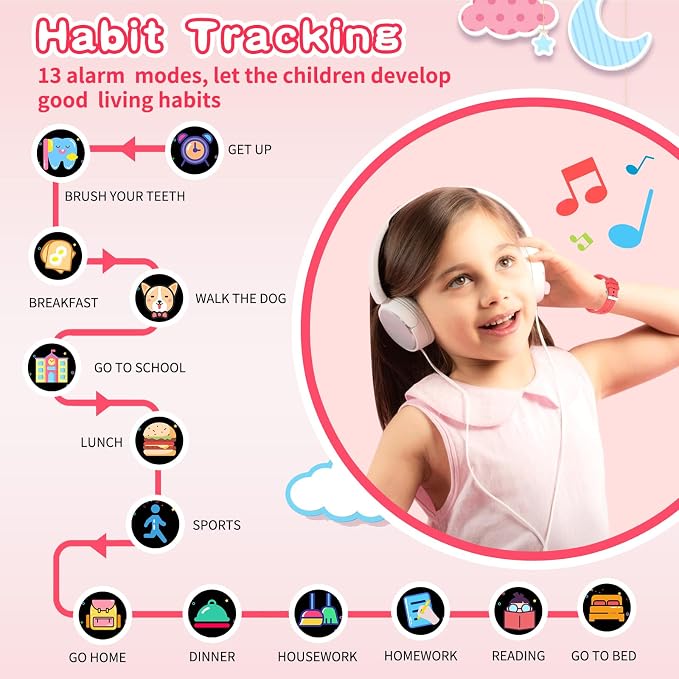 Cosjoype Kids Smart Watch Gift for Girls Age 4-12, 26 Games HD Touch Screen Kids Watches with Video Camera Music Player Pedometer 12/24 hr Educational Toys Birthday Gifts for Girls Ages 6 7 8 9 10