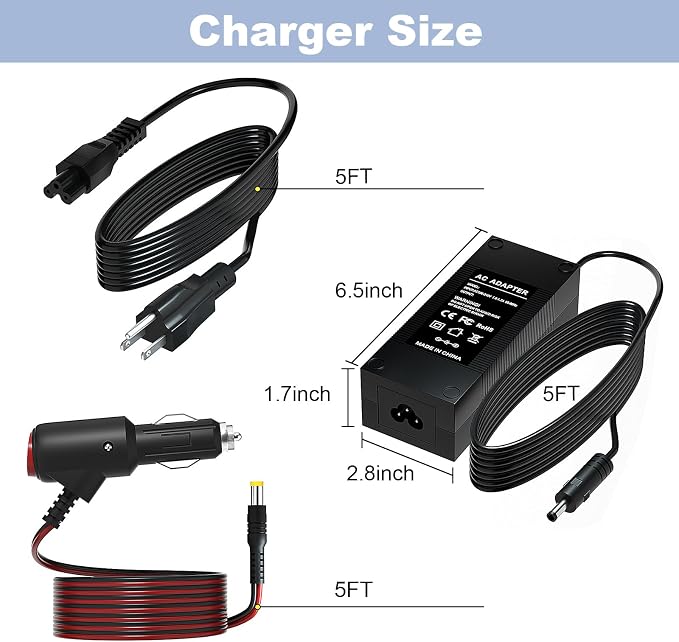 19V Charger Kit for Inogen Portable Oxygen Concentrator Compatible with Inogen One G1 G2 G3 G4 G5 ADP-120RH BA-301 BA-302 BA-303 Concentrator Power Adapter Cord