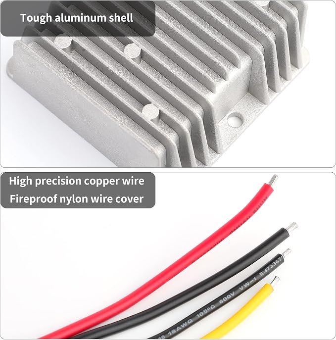 SUPERNIGHT DC 12V Step Up to 24V 5A 120W Power Booster DC Voltage Converter Waterproof for Golf Cart