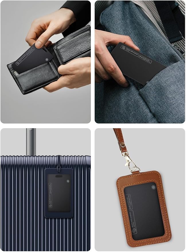 Wallet Tracker Card for Apple & Android, Find My Credit Card Tracker for Wallet, Luggage, Rechargeable Tracking Card Works with Apple Find My & Google's Find Hub (for iOS & Android, 1 Pack)