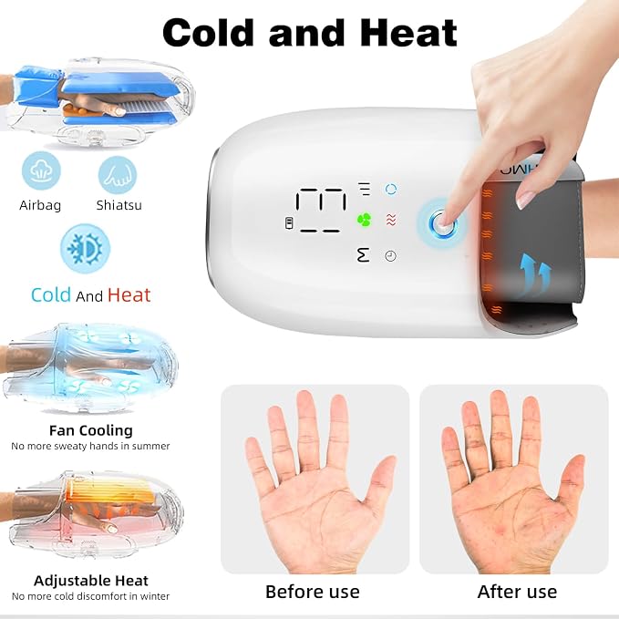 Hand Massager with Heat and Compression,Hand & Wrist Massager for Arthritis and Carpal Tunnel Pain Relief