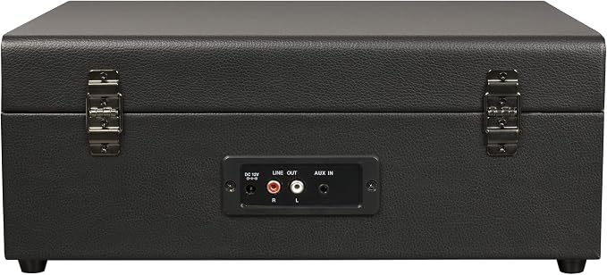 Crosley CR8017B-BK Voyager Vintage Portable Vinyl Record Player Turntable with Bluetooth in/Out and Built-in Speakers, Black