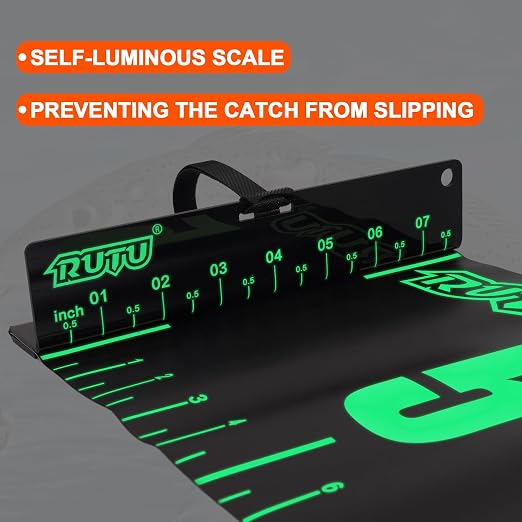 RUTU 53" Fish Ruler Glow in The Dark, Waterproof Fish Measuring Board, Foldable Fish Measuring Tape for Boats, Kayaks, Rafts and Outdoor Fishing, 53x8 inch, Glow-in-the-Dark Night Use