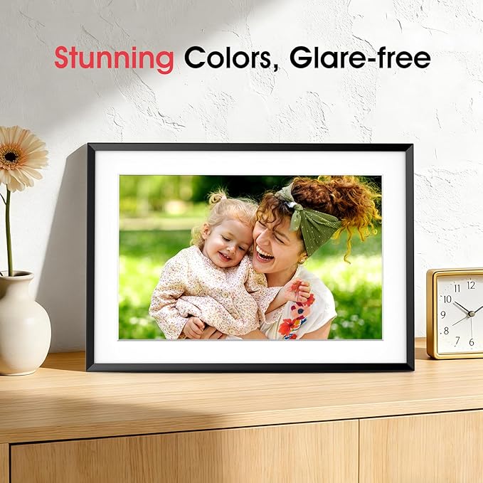 2K 64GB Digital Picture Frame, 10.1 Inch Frameo Digital Frame WiFi, 1920 * 1200 Touch Screen, Share Photos& Videos Instantly, Auto-Rotate, Digital Photo Frame for Wall, Birthday Gifts for Friends