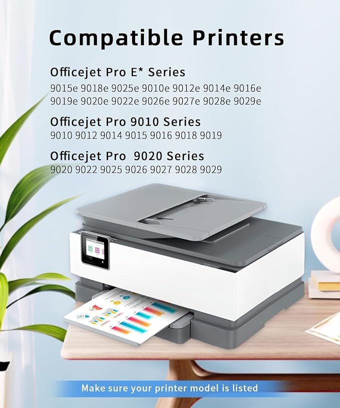Q-image 962XL 9015e 9018e 962 Ink Cartridges Replacement for HP 962XL Ink Cartridges Combo Pack Work with OfficeJet Pro 9015e 9010 9018e 9025e 9015 9018 9012e (Black, Cyan, Magenta, Yellow, Pack of 4)