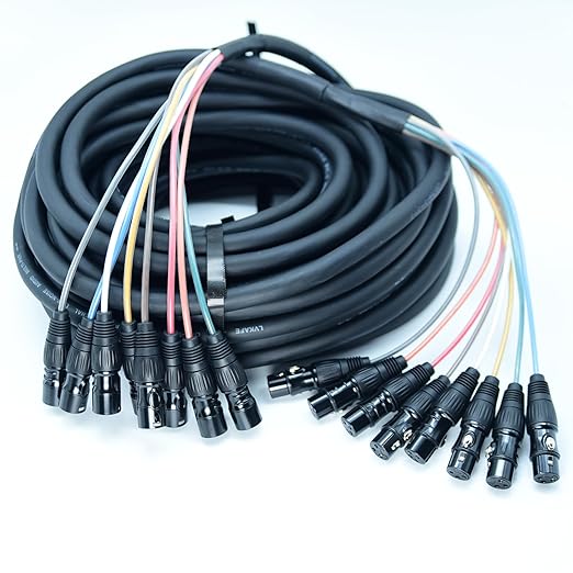 Arklove 30ft Snake Cables Audio Balanced Patch XLR to XLR 8 Channel Connector Digital Splitter Microphones Stage & Studio Recording Studio Equipment Profesional Cable