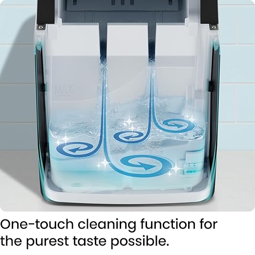 Iceman Pebble Ice Machine, Countertop Nugget Ice Maker Produces Chewable Pellet Ice in 20 Minutes, Makes 33lbs/Day, with One-Touch Cleaning Function and Ice Scoop/Basket Included – Stainless Steel
