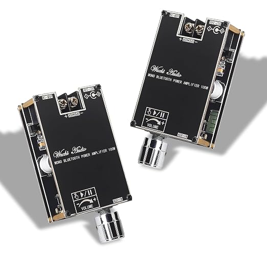 2PCS ZK-1001B Mono Bluetooth Amplifier Board with TPA316D2 Chip, Wide Voltage Input DC7-24V Peak Output Power 100W, with TWS Pairing Function