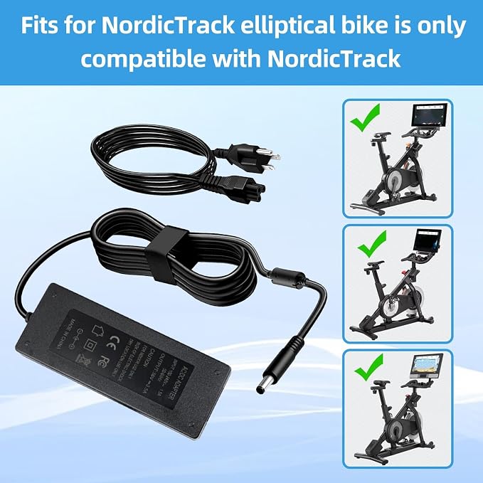418190 Charger Power Cord Plug for NordicTrack Commercial S22i Bike | 36V AC/DC Adapter Compatible with Elliptical Studio Cycle NTEX02121 NTEX02422 NTEX02117 22 inch Bike Intai Model IN3603500