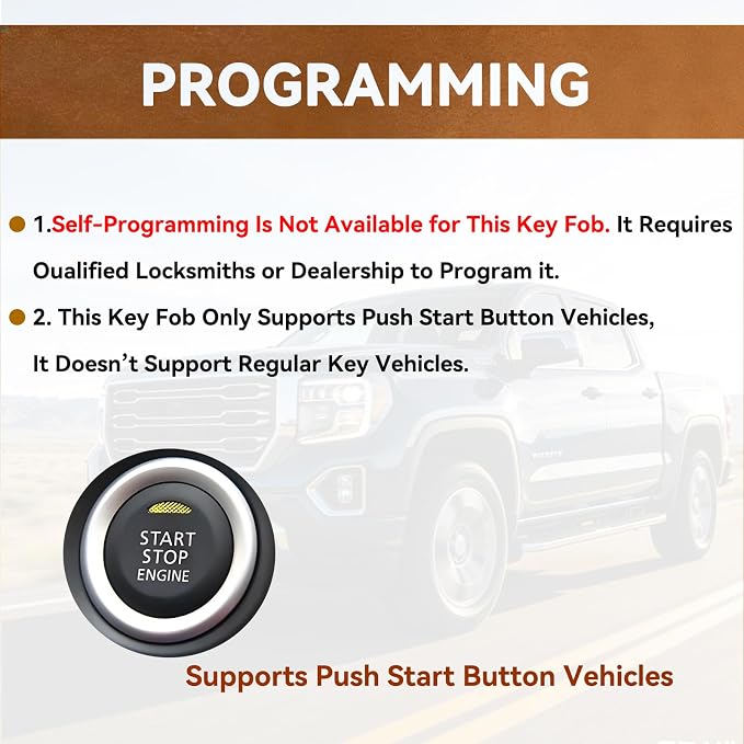 Smart Car Key Fob Replacement for GMC Sierra 1500 2500 3500 Chevy Silverado Truck 2022 2023 2024 2025 Keyless Entry Remote Control 433Mhz YG0G21TB2 13548440 13548437 2PCS ﻿