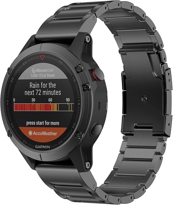 for Garmin Fenix 8 51mm/7X/6X/5X Plus Band, 26mm Titanium Metal Quick Release Easy Fit Watch Bands with Double Button Clasp for GarminEnduro 2 / Descent Mk2i / Tactix 7 Pro Smartwatch