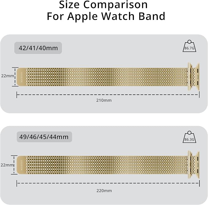 LULULOOK Milanese Mesh Loop Compatible with Apple Watch Band 49/46/45/44/42/41/40/38mm for Men Women, Stainless Steel Magnetic Buckle Strap for iWatch Ultra 3/2 Ultra Series 11 10 9 8 7 6 SE 5 4 3