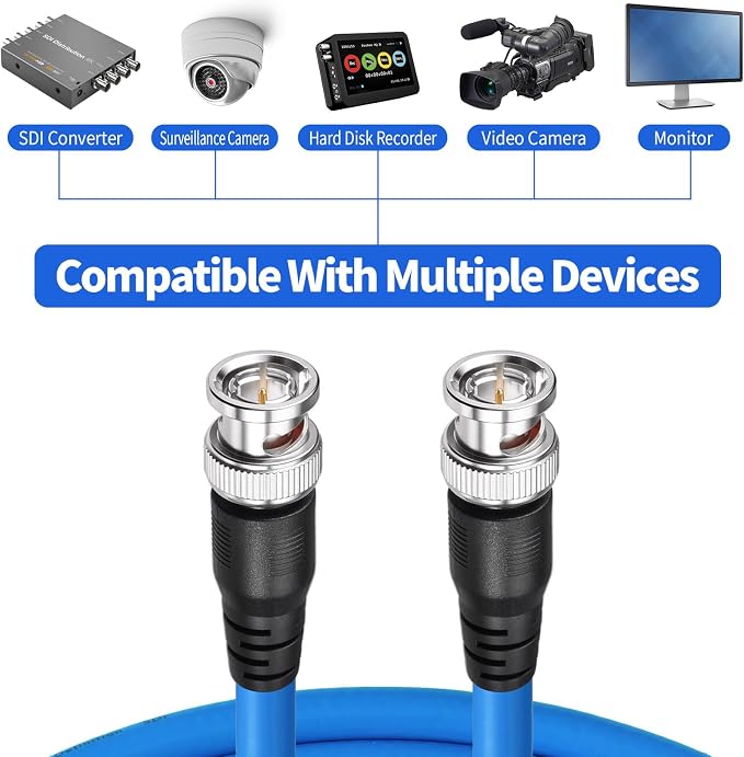 Superbat SDI Cable BNC Cable 3G/6G/12G (Belden 1694A)，100ft,Supports HD-SDI/3G-SDI/4K/8K，SDI Video Cable Precision Video Cable(1Pcs)
