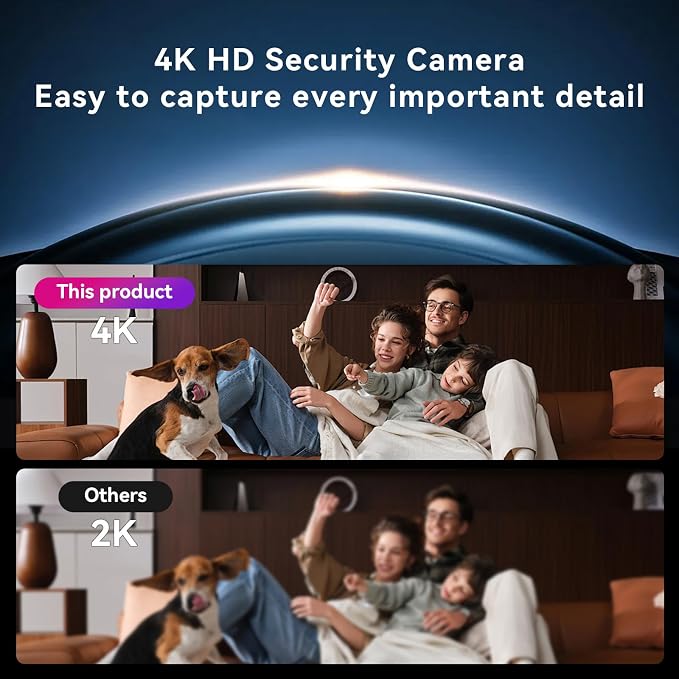 Wireless WiFi Security Camera, Nanny Cam for Home, Indoor Camera with Clock with App Control, AI Motion Detection, Loop Recording, Night Vision, Local & Cloud Storage, Easy to Use