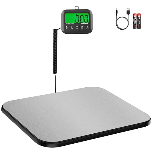 GRAM PRES Shipping Scale, 440 lbs/10g Highly Accurate Postal Scale with Hold/Tare/Pcs, Digital Postage Scale with LCD Display for Packages/Luggage/Post Office/Dog, Battery & USB Cable Included