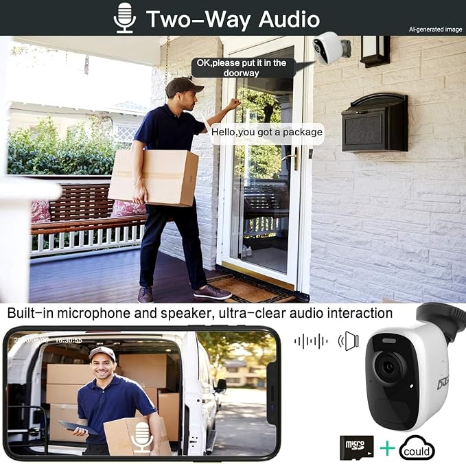 DCT Magnetic Cameras for Home Security: No Drilling Instant Installation - Wireless WiFi Cam for Outdoor - Motion Detection - Color Night Vision - SD/Cloud Storage