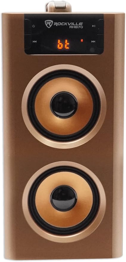Rockville RHB70 Home Theater Compact Powered Speaker System, Bluetooth/USB/SD/FM, 4" Subwoofer, 2.1 Channel, 100W Peak, Cherry Wood Finish, for Home Entertainment | Bluetooth, USB, SD Card, RCA Aux, 32GB Playback, 4 In Subwoofer, LED Display, FM Radio