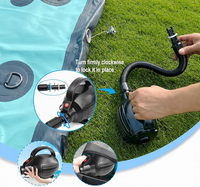 AWSUM 600W Electric Air Pump for Inflatable Gymnastics Mat, 110-120V AC Air Mattress Quick Fill Inflator Deflator Pump, Portable for Pool Floats/Air Bed/Gymnastics/Gym,4 Nozzles