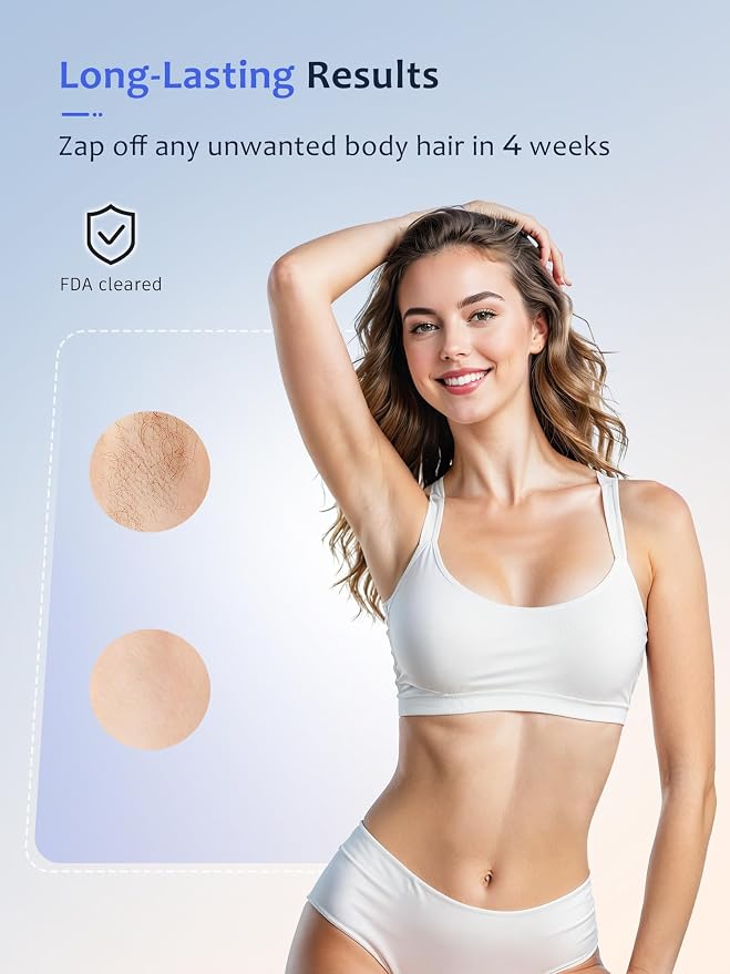 Ubroo Laser Hair Removal,IPL Hair Removal Device with 5℃ Ice Cooling,At-Home Laser Hair Removal for Women & Men,Body Legs Armpits Use (Gold)