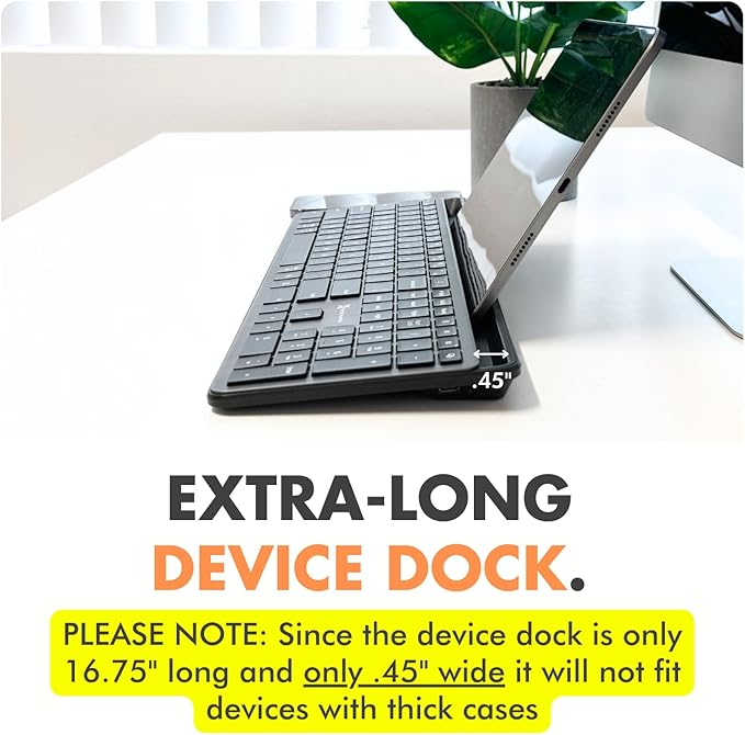 X9 Wireless Keyboard with Phone Holder - Full Size Bluetooth Keyboard with Number Pad, Backlit Wireless Keyboard, Multi-Device for iPad, Tablet, PC, Mac, iPhone, Android - Gray