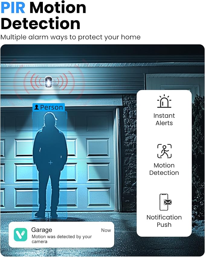 MISECU Security Cameras Wireless Outdoor, 2K Battery Powered WiFi Cameras for Home Security with AI Motion Detection, Color Night Vision, Siren Alarm, 2-Way Talk, IP66 Waterproof, Cloud/SD Storage