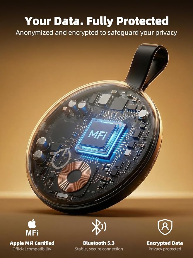 Air Tracker Smart Tags iOS & Android, Bluetooth Key Finder Locator with Sound, IP65 Waterproof Tracking Device, Replaceable Battery Item Finder for Luggage, Keys, Wallets, Pets, Backpack