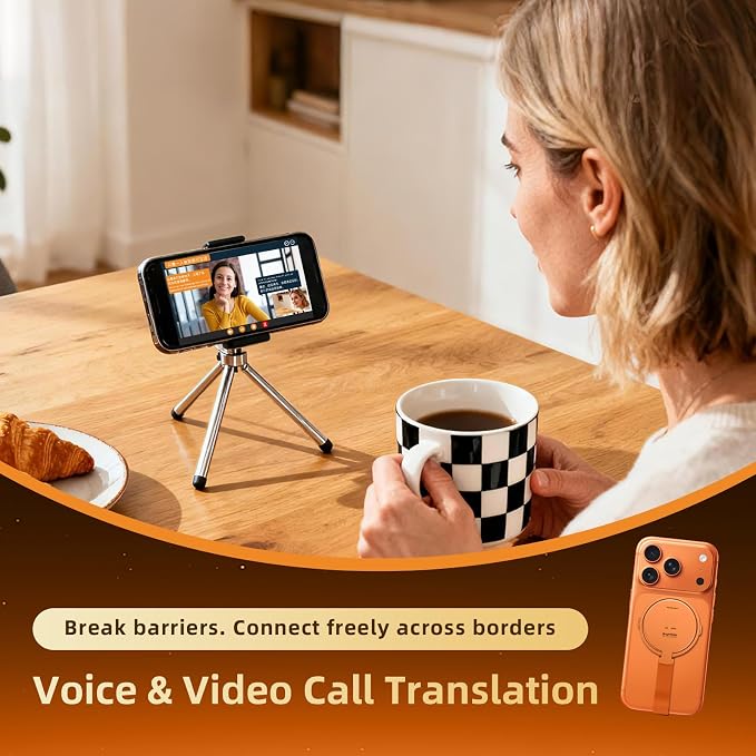 AI Translator Device 146 Languages, Real-Time Voice Translator with Magnetic Stand, Offline Translation, Photo & Text Translator, Portable Language Translator for Travel