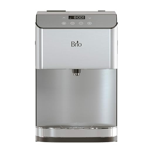 Brio Moderna Self-Cleaning Bottleless Countertop Water Cooler Dispenser - with 3-Stage Water Filter and Installation Kit, Tri Temp Dispense, and LED Night Light - UL/Energy Star Approved