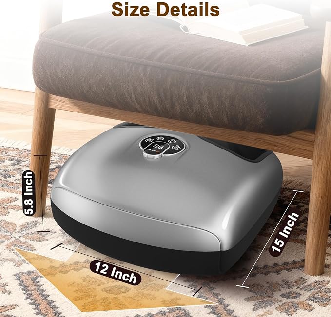 Foot Massager with Heat & Compression for Neuropathy and Tired Feet | Removable liners for easy cleaning, Thoughtful Gift for Family, Friends & Loved Ones