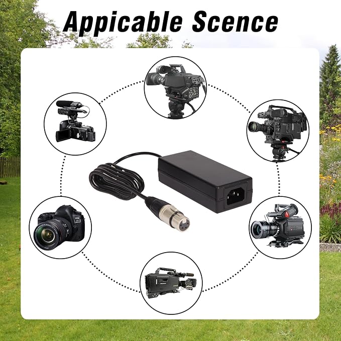 XLR 4Pin Female Plug 12V 4A Adapter Compatible with Marshall V-R841P-AFHD 8.4" Portable LCD Monitor V-PS12-5V-XLR 4-Pin, Compatible with Datavideo Data Video SE2200 HD-SDI Digital Video Switcher