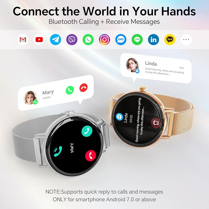 Yoever Smart Watches for Men Women,1.57" HD 43mm Fitness Tracker Answer/Make Call, Heart Rate/Sleep/SpO2, Round Smart Watch for iPhone/Samsung/Android,IP68 Waterproof,110+ Sport Mode-Silver