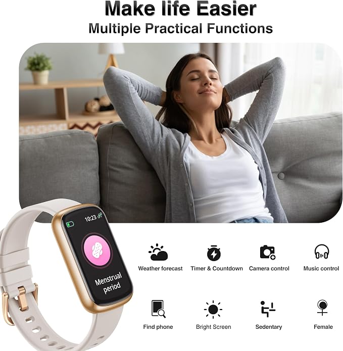 Fitness Tracker, Smart Watches for Women Men with 24/7 Heart Rate/Blood Pressure/Blood Oxygen Monitor, Sleep Tracker, Calories&Step Counter, IP68 Waterproof Health Activity Trackers for Android&iPhone