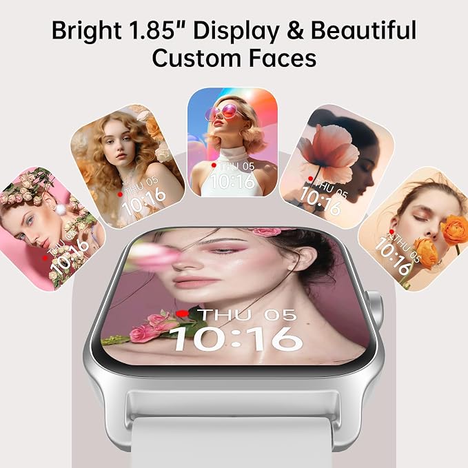 Tensky Smart Watch for Women/Men, 1.85'' HD Activity Smartwatch for iPhone/Android/Samsung, 100+ Sport Modes Fitness Tracker (Answer/Make Call), Alexa Built-in,Sleep/Heart Rate/SpO2 Monitor/Waterproof