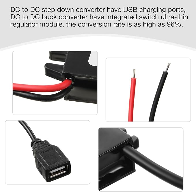 Weewooday 30 Pieces 12v to 5v Dc Converter Buck Module USB Output Power Adapter Dc Car Power Converter Regulator