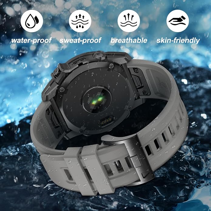 EZMVZKU 26mm Easyfit Straps for Garmin Fenix 8 AMOLED/8 Pro 51mm/7X/7XPro Sapphire Solar Watchands Replacement for Fenix 6X/6X Pro/5X/5X Plus/Enduro 3/2/Quatix 8/epix Pro/Descent Mk3i/Tactix 8 51mm