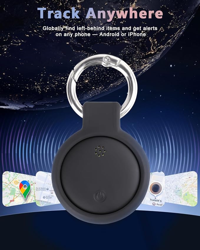 Dual System Bluetooth Tracker for iOS and Android: Smart Tag 4 Pack - Compatible with Apple Find My (iOS) & Google's Find Hub(Android) for Keys, Luggage, Wallet, Vehicles - Long Range Item Locator