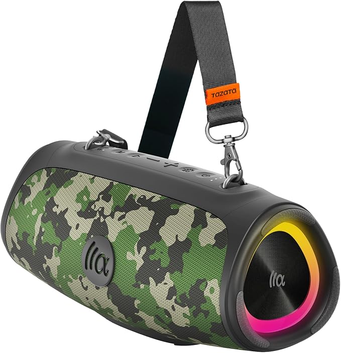 TAZATA Portable Loud Bluetooth Speaker, 90W (Peak) Large Subwoofer Speakers Wireless Bluetooth 5.3 with Powerbank USB Charge Out,Rugged Outdoor for Party,Beach,Golf,Pool,Shower,Valentines Day Gifts