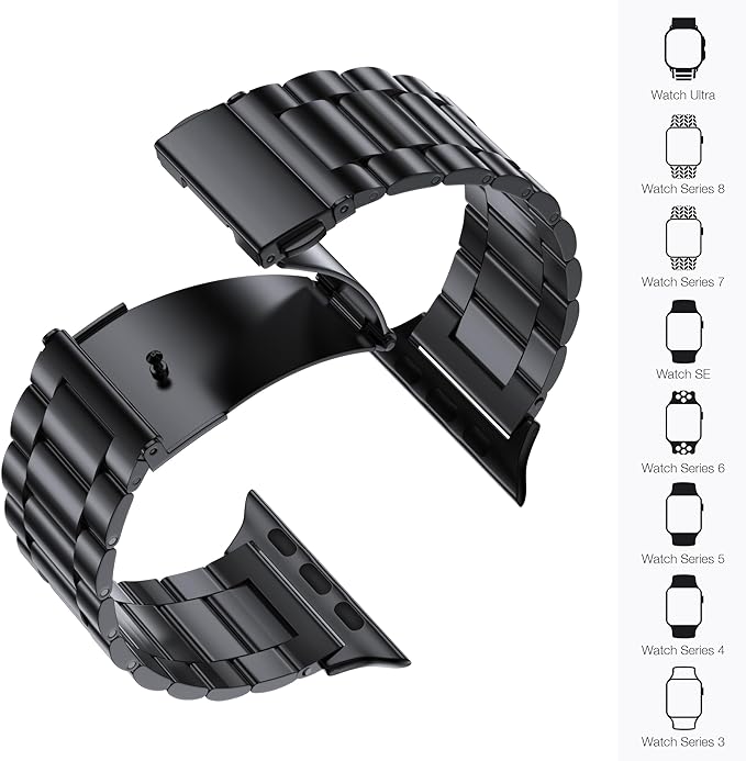 EPULY Metal Band Compatible with Apple Watch Bands for Men 49mm 46mm 45mm 44mm 42mm 41mm 40mm 38mm, Business Stainless Steel Strap for iWatch Bands Series 11 10 9 8 7 6 5 4 3 2 1, SE3 2 1, Ultra3 2 1
