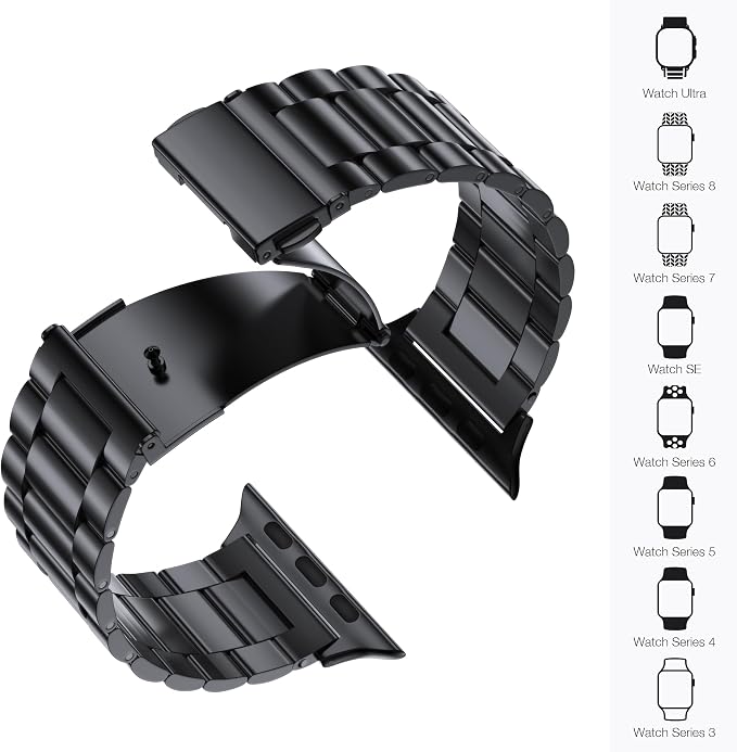 EPULY Metal Band Compatible with Apple Watch Bands for Men 49mm 46mm 45mm 44mm 42mm 41mm 40mm 38mm, Business Stainless Steel Strap for iWatch Bands Series 11 10 9 8 7 6 5 4 3 2 1, SE3 2 1, Ultra3 2 1