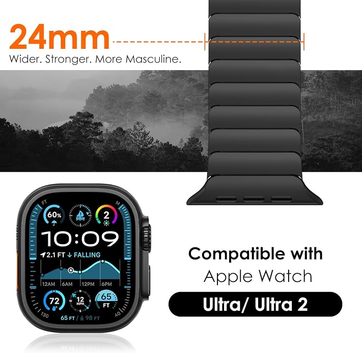 NewWays Titanium & Stainless Steel Link Bracelet for Apple Watch Band Ultra 3 2 1 Band 49mm Series11 10 46mm 42mm 45mm 44mm 41mm 40mm 38mm Series 3-11