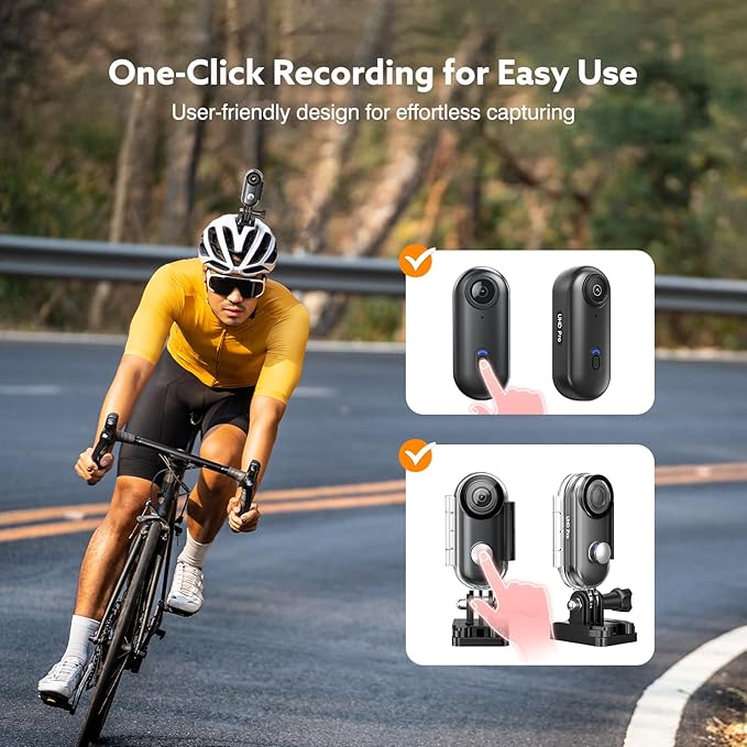 Z10 4K Action Camera, 128GB Wearable Sports Camera with Waterproof Case, Magnetic Clip, and Quick-Mount Accessories, Small Body Cam for Cycling, Diving, Travel (No WiFi No Bluetooth