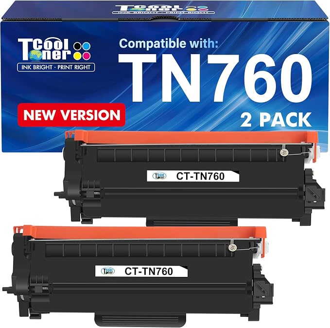 TN760 Toner for Brother Printer TN730: Compatible for Brother TN-730/TN-760 TN 760 TN-760 730 MFC-L2710DW DCP-L2550DW HL-L2395DW MFC-L2750DW TN-730 HL-L2350DW HL-L2370DW HL-L2390DW Black Cartridge